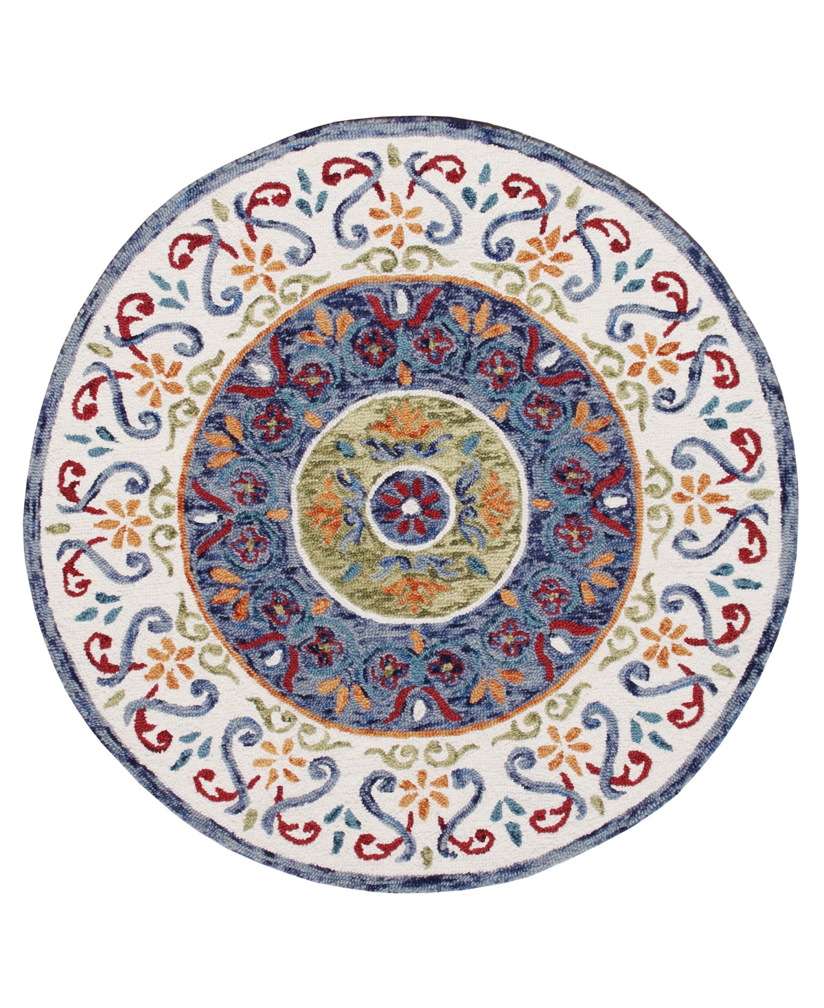 Lr Home Sweet Sinuo54155 4' X 4' Round Area Rug In White