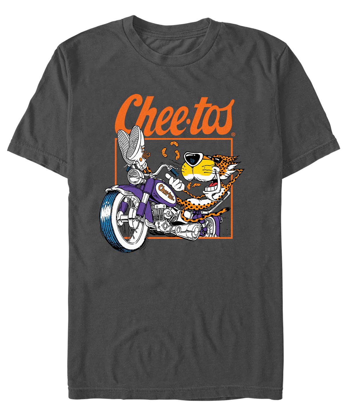 Fifth Sun Men's Cheetos Chester Chomper Short Sleeve T-shirt In Charcoal