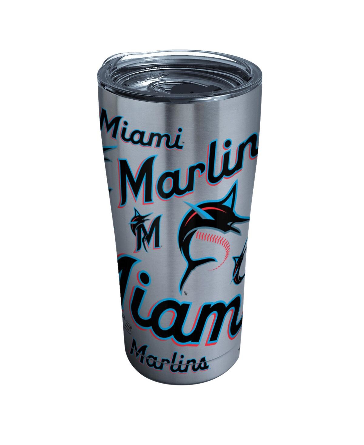 Tervis Tumbler Miami Marlins 20 oz All Over Stainless Steel Tumbler With Slider Lid In Multi