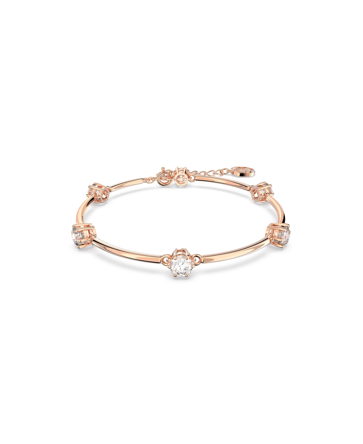 Swarovski Crystal Constella Bracelet Round Cut White Rose Gold-tone Plated In Pink