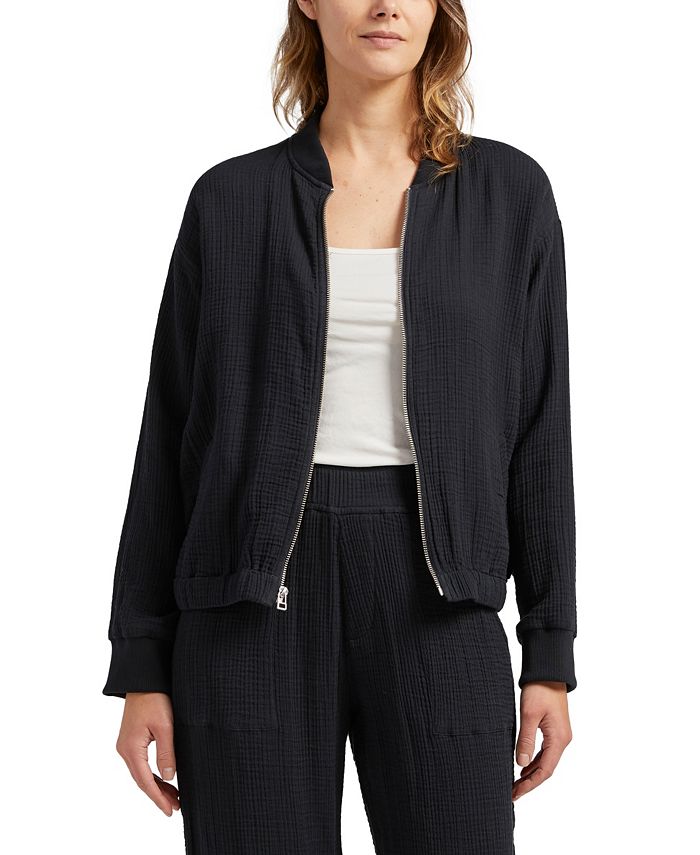 JAG Women s Classic Textured Lightweight Bomber Jacket Macy s
