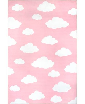 Nuloom Aurora Lilia Washable Kids Cloud Area Rug In Pink