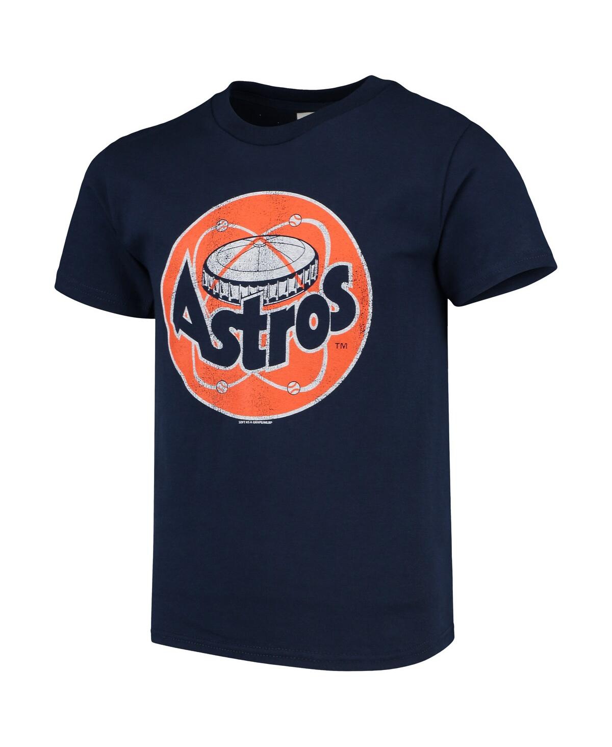Soft As A Grape Kids' Big Boys And Girls  Navy Houston Astros Cooperstown Collection T-shirt