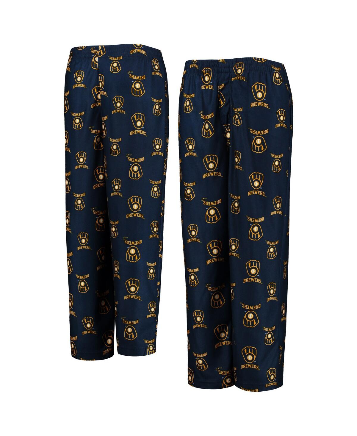 Outerstuff Kids' Big Boys And Girls Navy Milwaukee Brewers Team Color Logo Pants