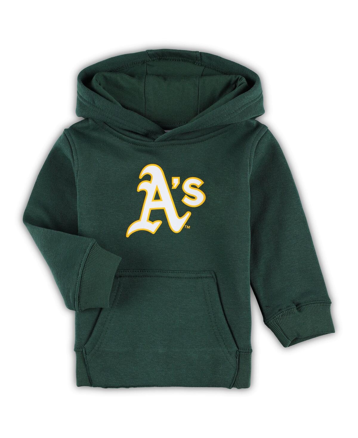 Outerstuff Babies' Toddler Boys And Girls Green Oakland Athletics Team Primary Logo Fleece Pullover Hoodie