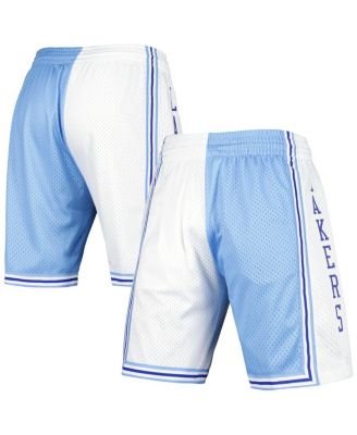 Men's Powder Blue and White Los Angeles Lakers Hardwood Classics 1996 Split Swingman Shorts