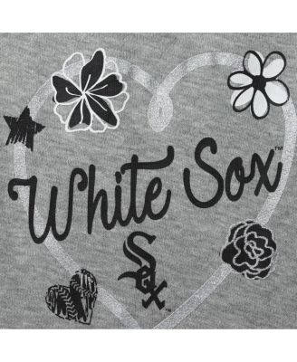 Girls Newborn and Infant Black, White, Heathered Gray Chicago White Sox 3-Pack Batter Up Bodysuit Set