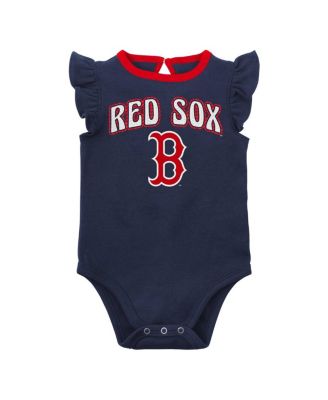 Newborn and Infant Boys and Girls Navy, Heather Gray Boston Red Sox Little Fan Two-Pack Bodysuit Set