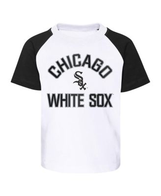 Toddler Boys and Girls White, Heather Gray Chicago White Sox Two-Piece Groundout Baller Raglan T-shirt and Shorts Set