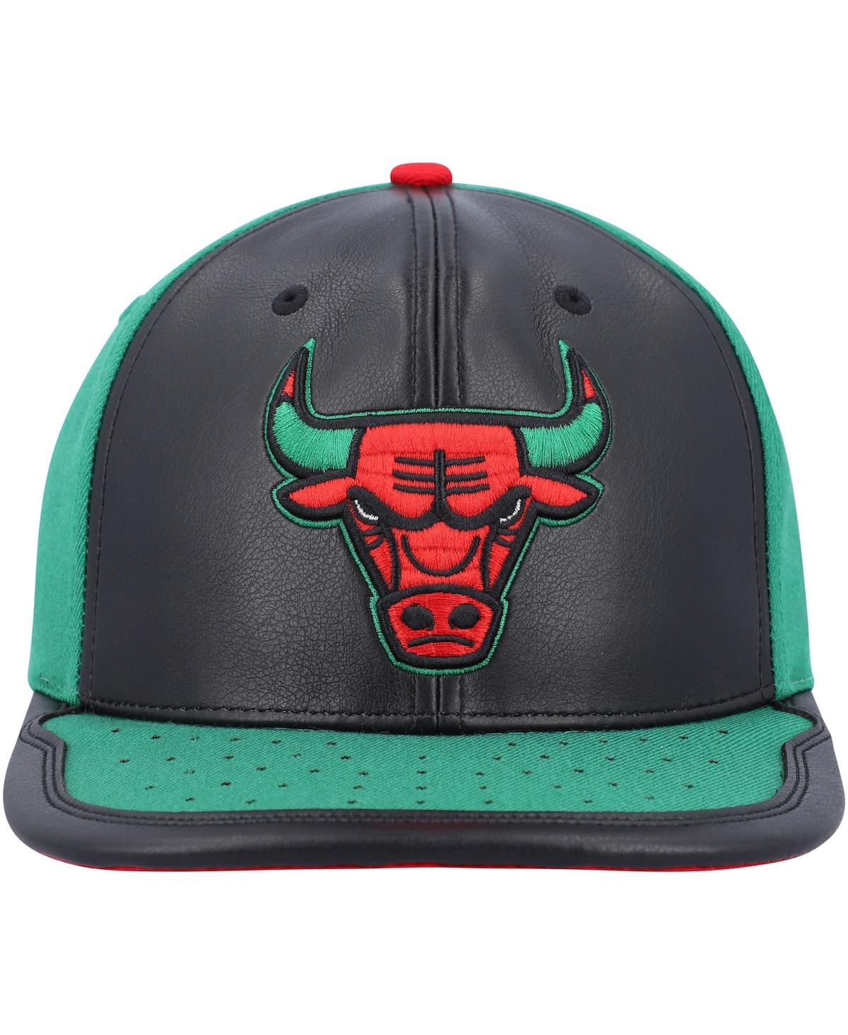 Mitchell & Ness Men's  Black, Green Chicago Bulls Day One Snapback Hat In Black,green