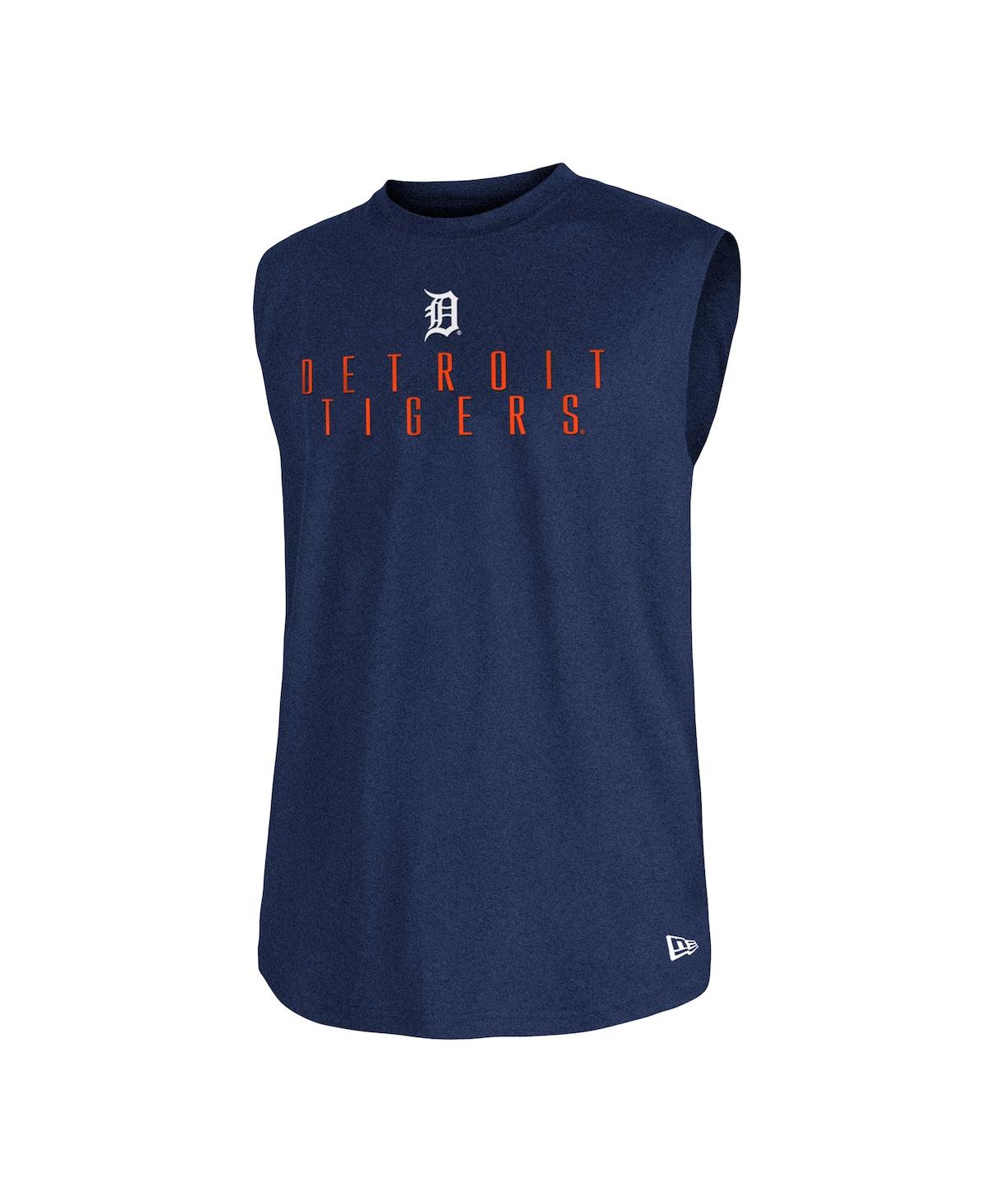 Shop New Era Men's  Navy Detroit Tigers Team Muscle Tank Top