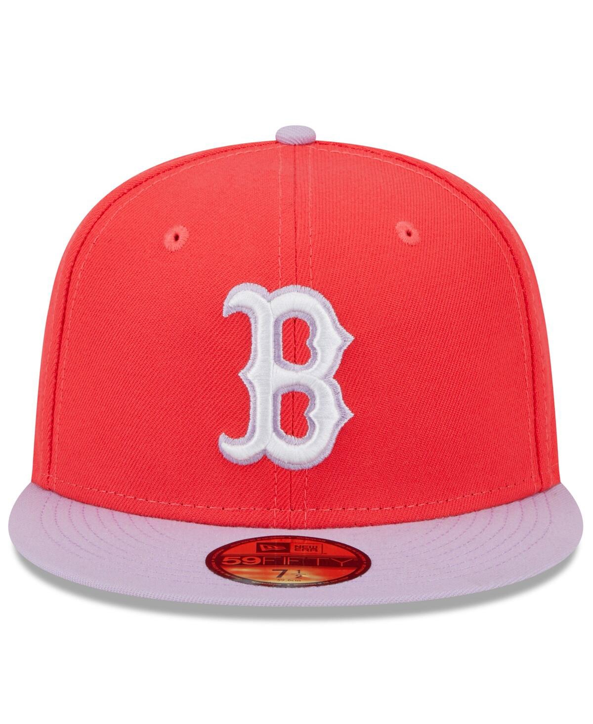 NEW ERA MEN'S NEW ERA RED AND LAVENDER BOSTON RED SOX SPRING COLOR TWO-TONE 59FIFTY FITTED HAT 