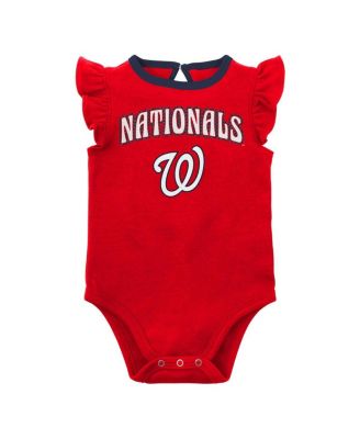 Infant Boys and Girls Red and Heather Gray Washington Nationals Little Fan Two-Pack Bodysuit Set
