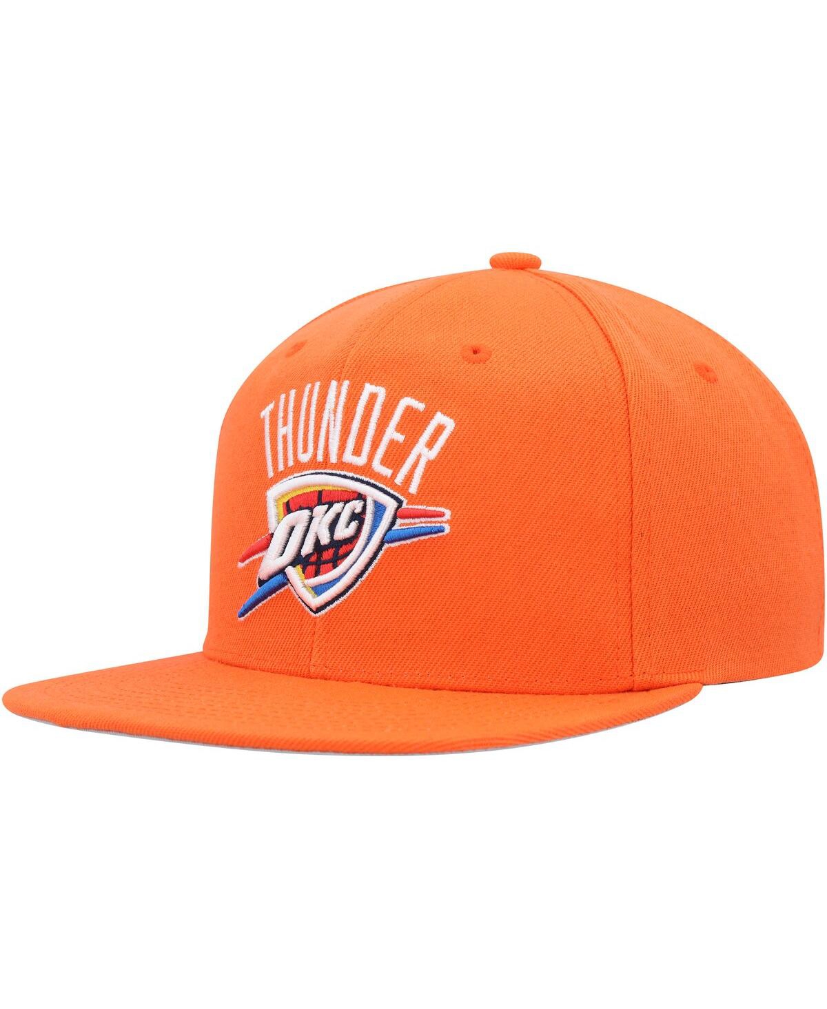 Mitchell & Ness Men's  Orange Oklahoma City Thunder Side Core 2.0 Snapback Hat In Orange