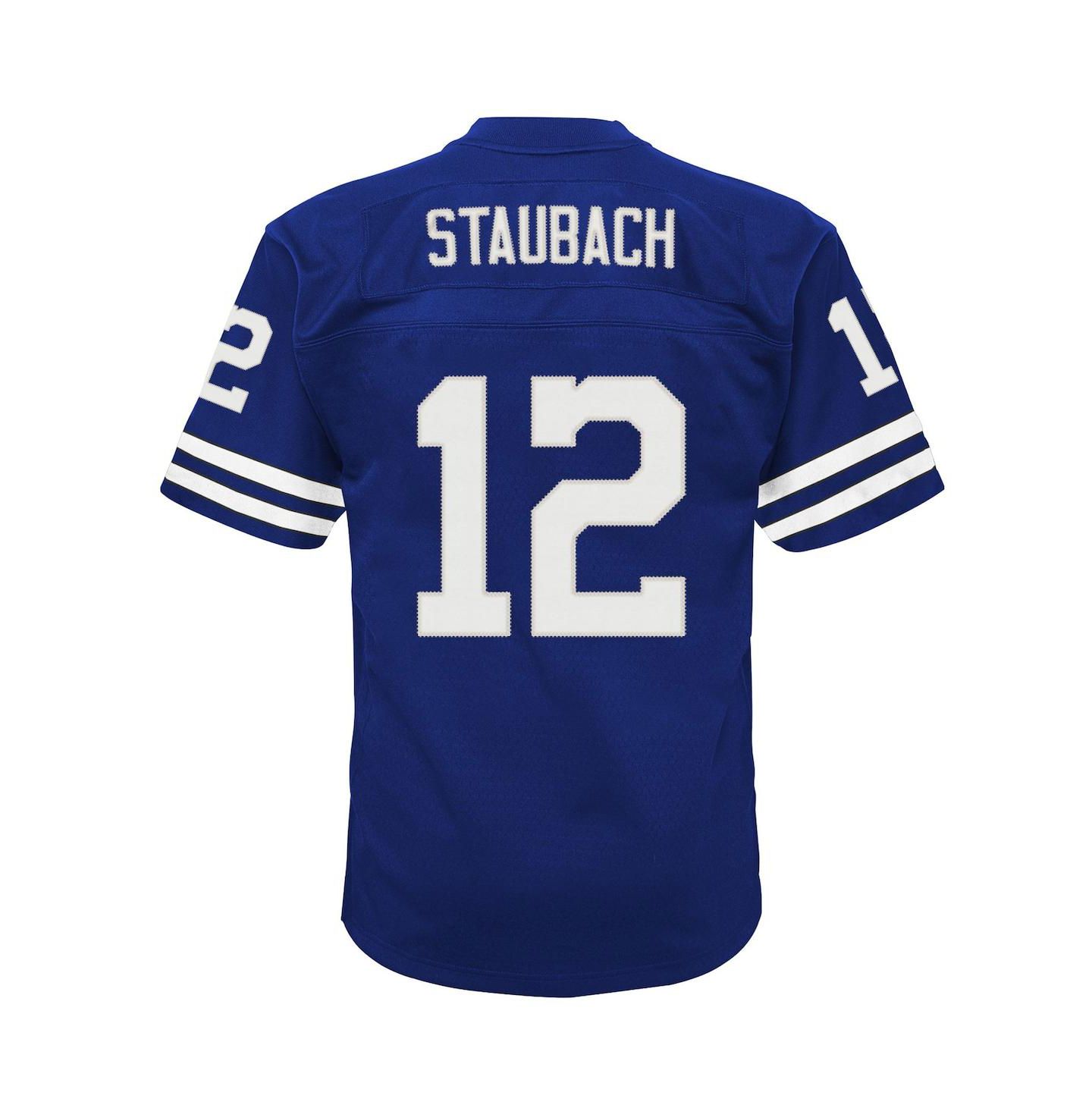 Детское джерси Mitchell & Ness Big Boys and Girls Roger Staubach Navy Dallas Cowboys Retired Player Legacy Jersey — фото 4