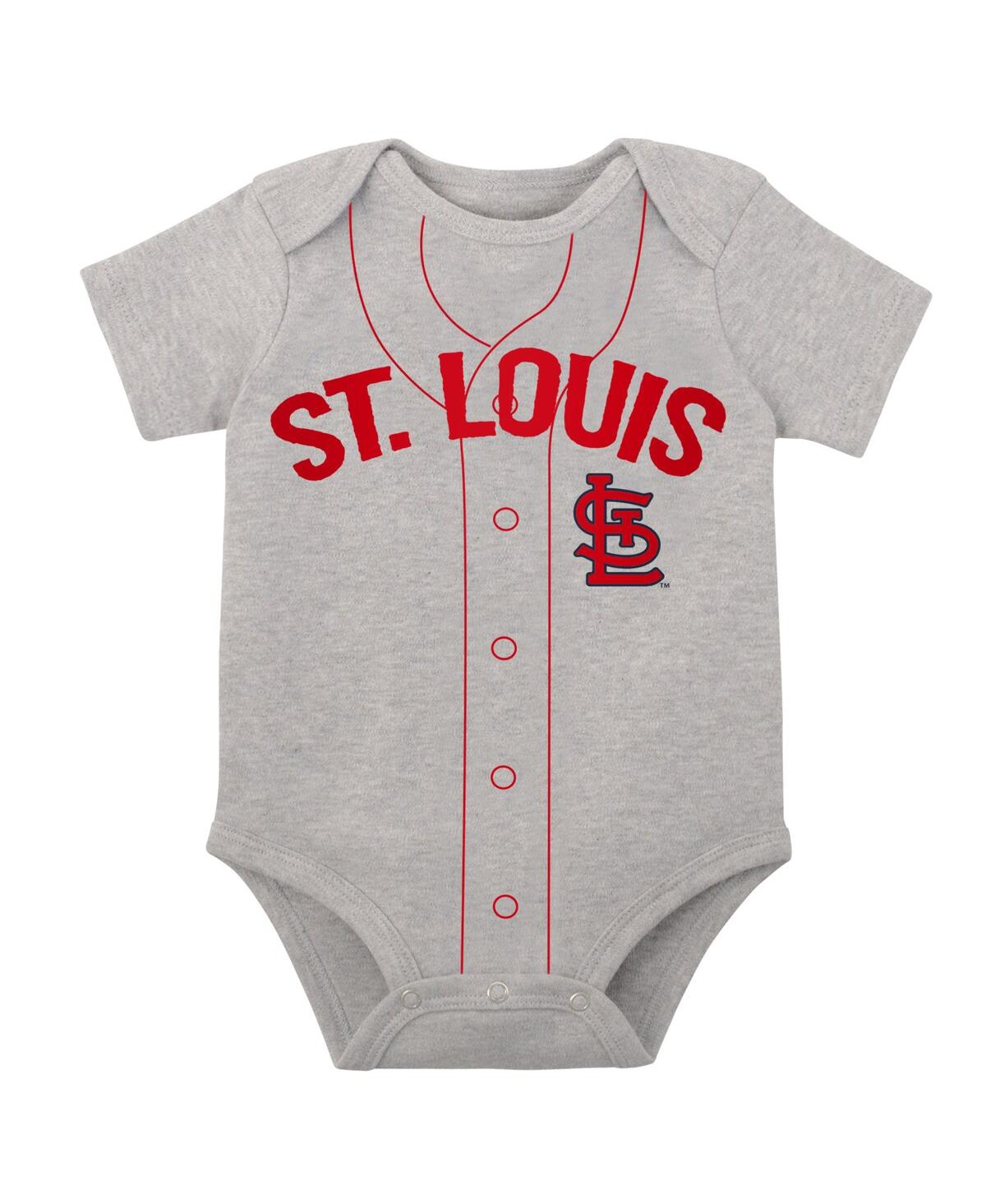 Outerstuff Infant Red/Heather Gray St. Louis Cardinals Little Fan Two-Pack Bodysuit Set