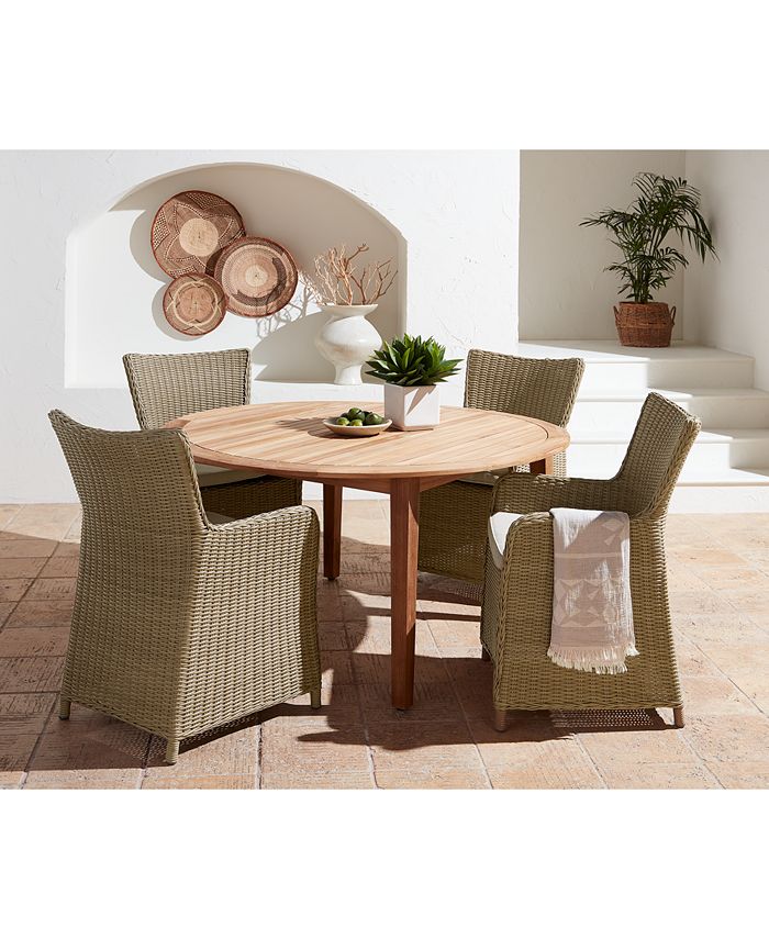 Macys teak dining set sales