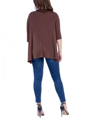 Women's Open Front Elbow Length Sleeve Cardigan Sweater