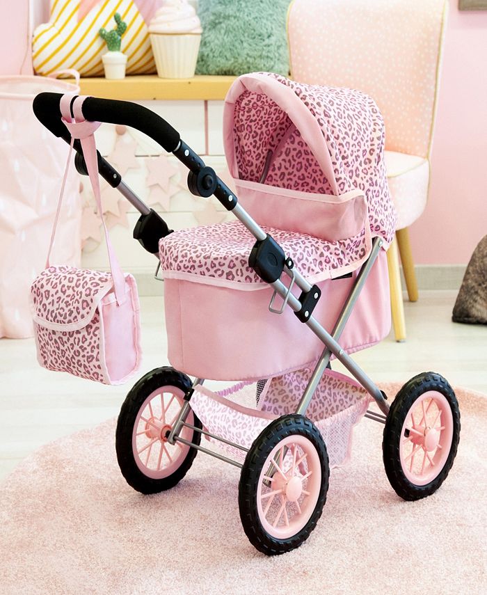 Bayer Design Dolls Pink And Animal Print Trendy Pram Macy's