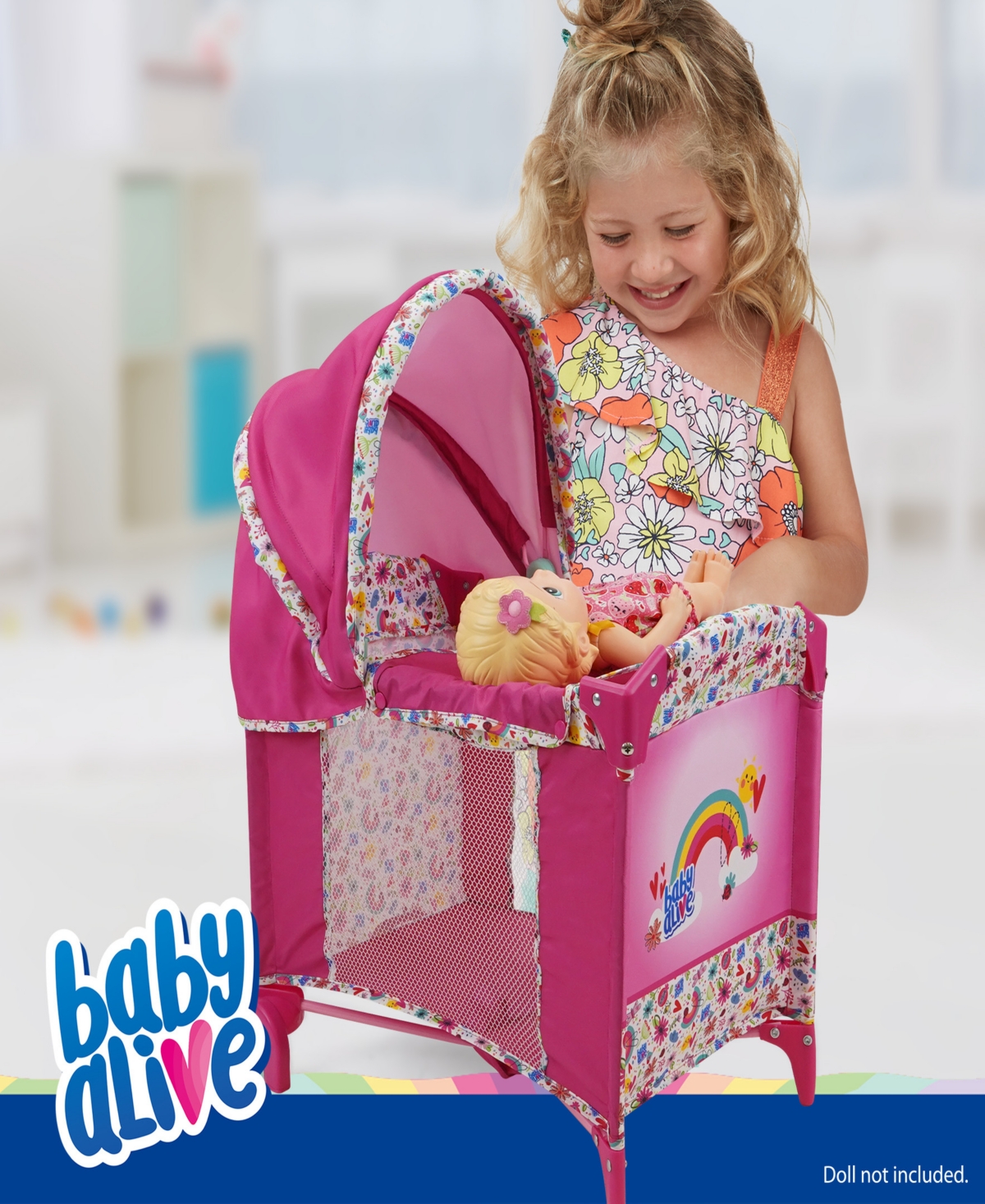 Shop Baby Alive Pink Rainbow Deluxe Doll Play Yard In Multi