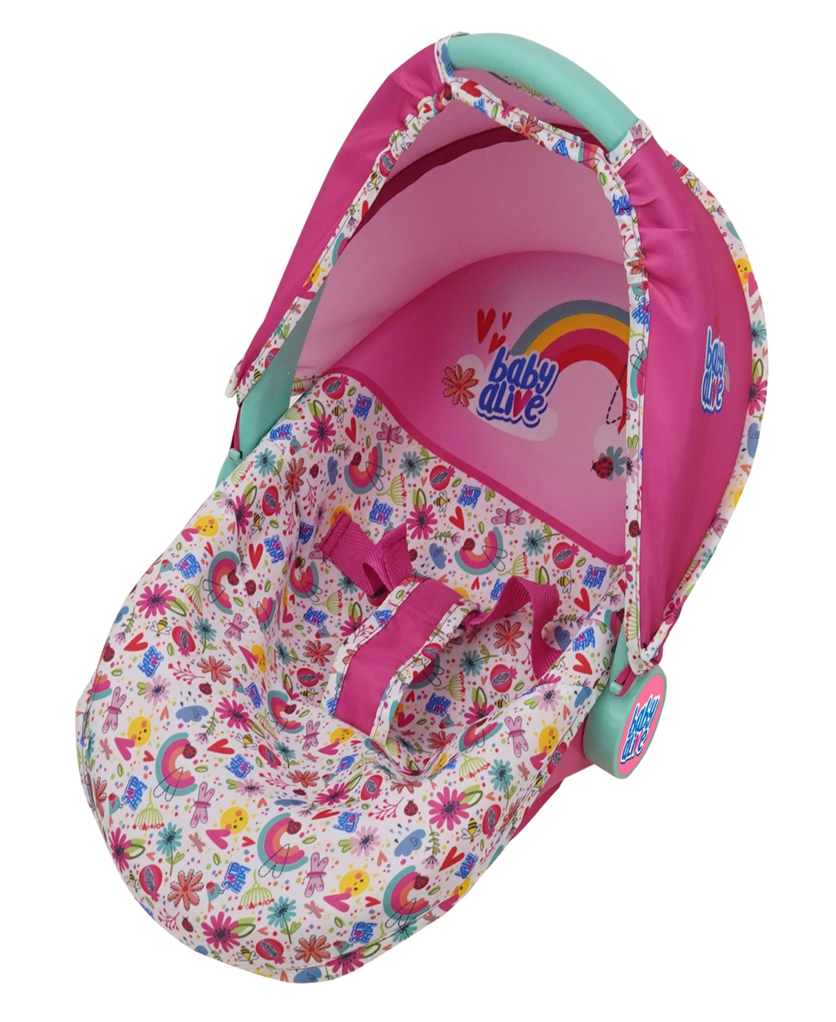 Baby Alive Kids' Deluxe Pink Rainbow Doll Car Seat In Multi