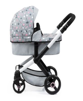 Dolls Grey, Pink, Stars Pram Xeo