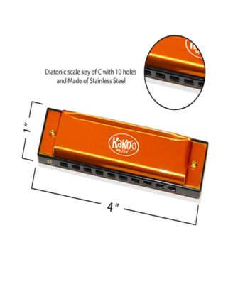 Classic Orange Metal Harmonica