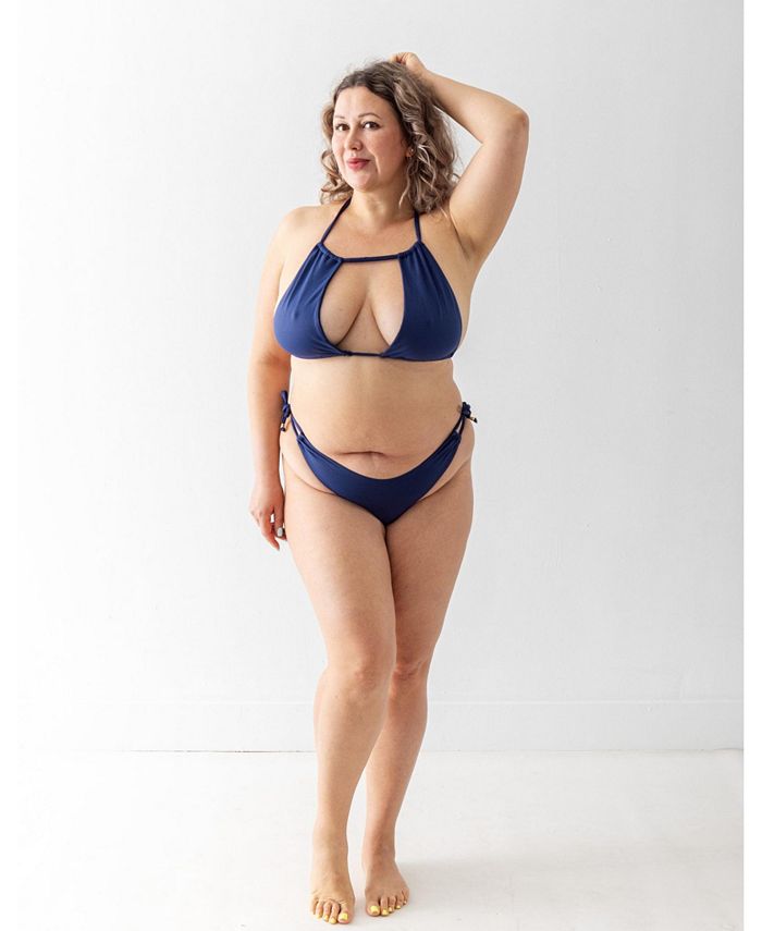BOLD Swim Women's Plus Size Kennedy String Bikini Bottom -