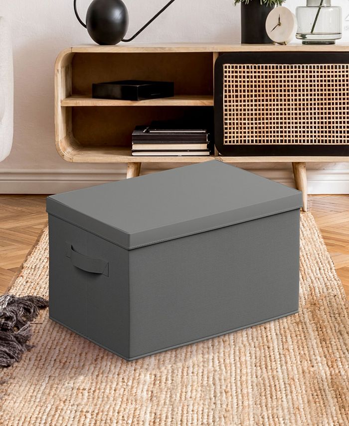 Ornavo Home Foldable XLarge Storage Bin with Handles and Lid Set of 3