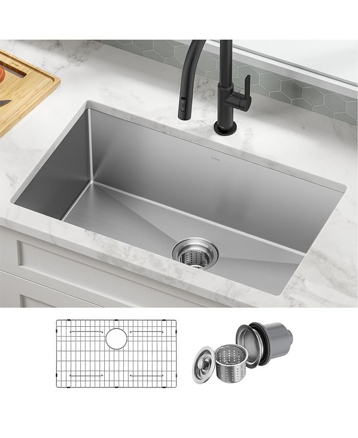 Kraus Standart PRO 30 in. 16 Gauge Undermount Single Bowl Stainless
