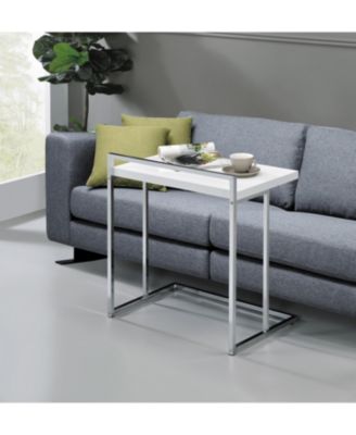 Rectangular Snack Table with Metal Base