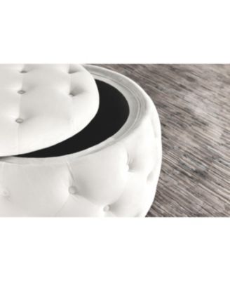 Angelina 18" Foam Tufted Storage Round Ottoman