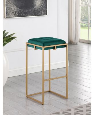 Nadia 2-Piece Square Metal Padded Seat Bar Stool Set