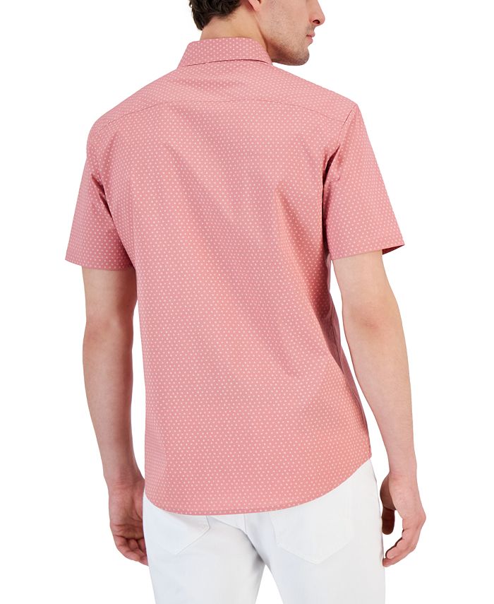 Olweno Long Sleeve Slim Fit Geo Print Shirt Lt-Pink