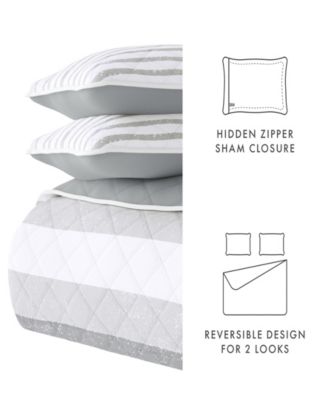 Summer Stripes Reversible 2-Pc. Lightweight Quilt Set, Twin/Twin XL