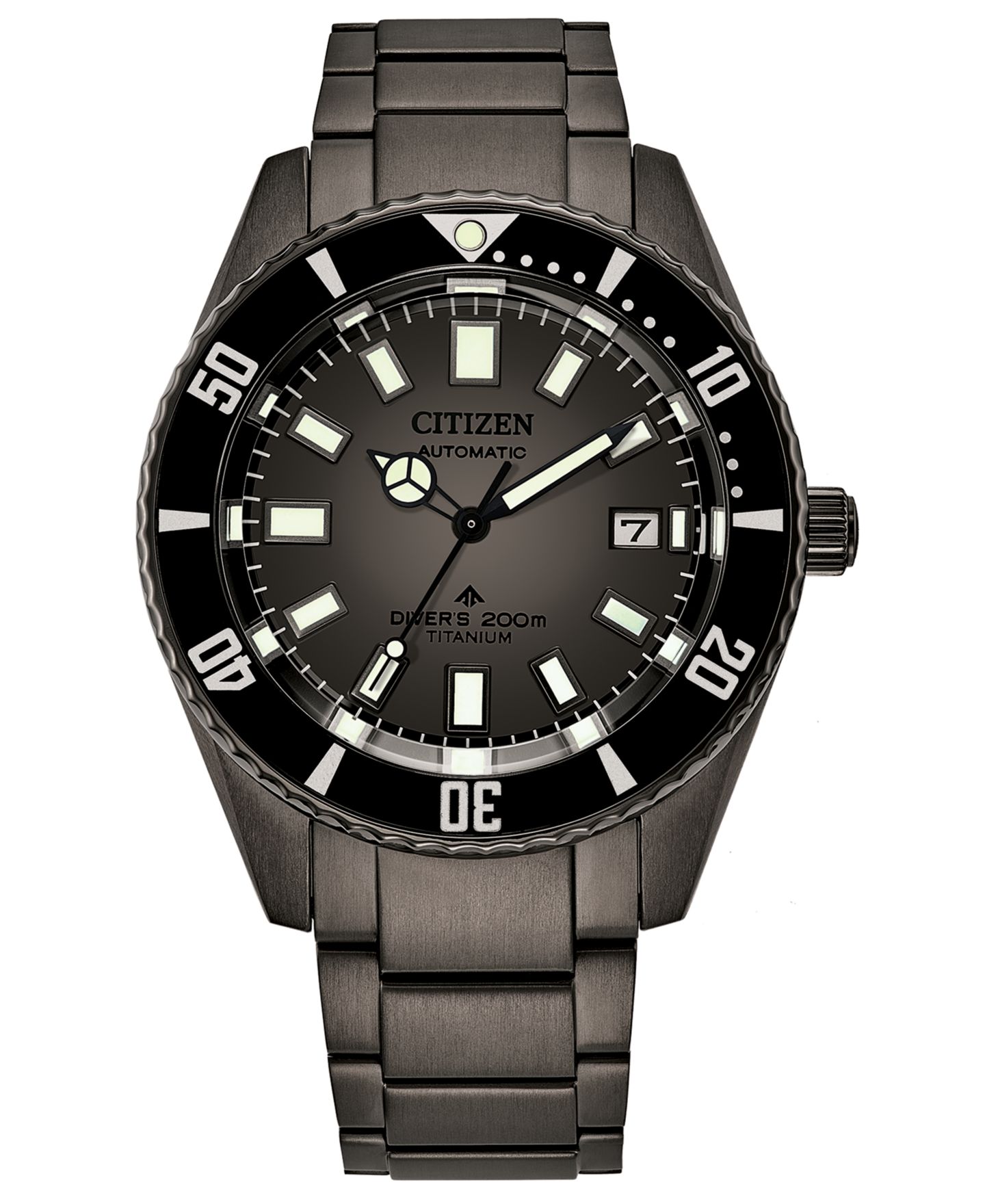 Мужские часы Citizen Automatic Promaster Black Titanium Bracelet Watch 42mm — фото 1