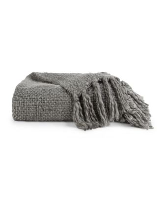 Slub-Yarn Lightweight Fringed Throw, 60" x 50"