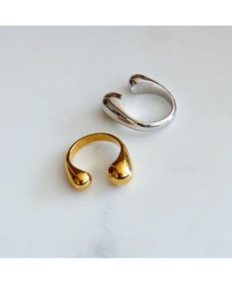Nabi Ring in 18K Gold- Plated Brass, Adjustable Sizeing
