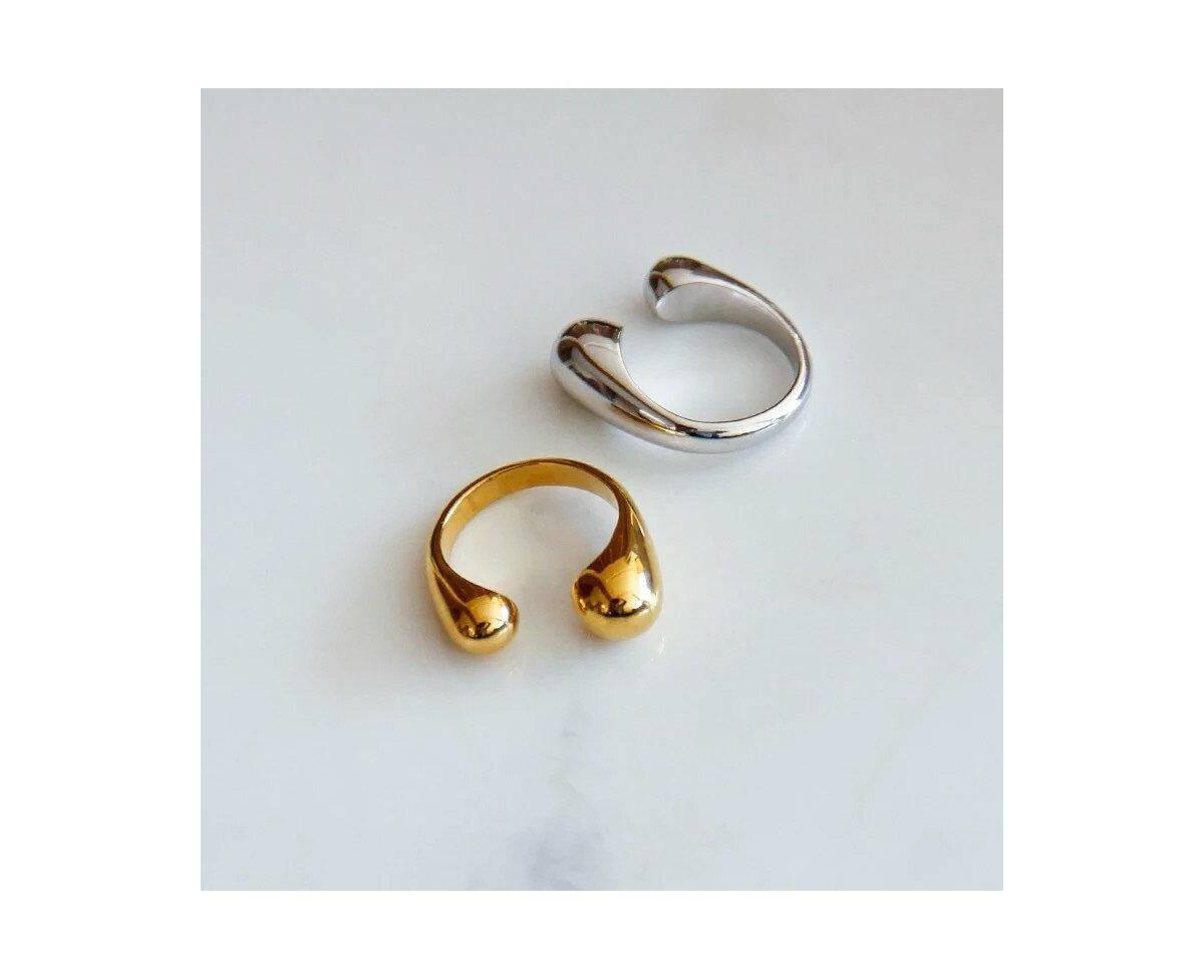 Oma The Label Nabi Ring in 18K Plated Brass, Adjustable Sizeing - Gold