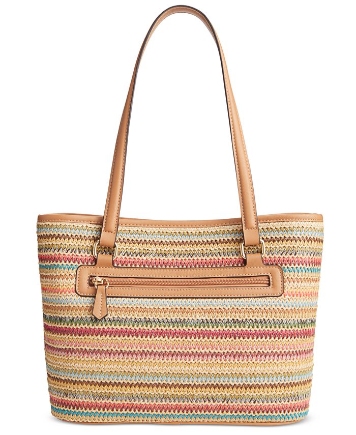 Giani Bernini Multicolored Straw Large Tote Bag, Created for Macy's Macy's