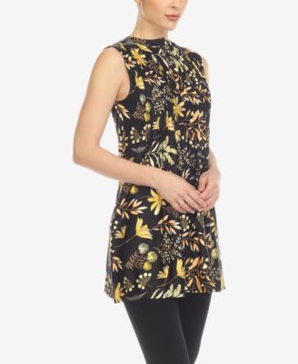 Women's Floral Sleeveless Tunic Top