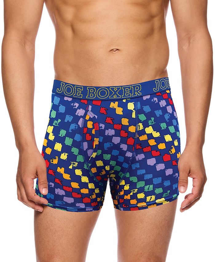 Joe Boxer Men's Checker Stamp Boxer Briefs, Pack of 4 & Reviews