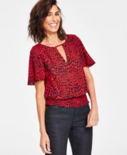 Red Blouse Womens Tops Macy s