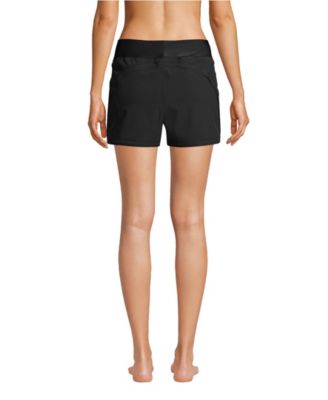 Women's 3" Quick Dry Elastic Waist Board Shorts Swim Cover-up Shorts with Panty