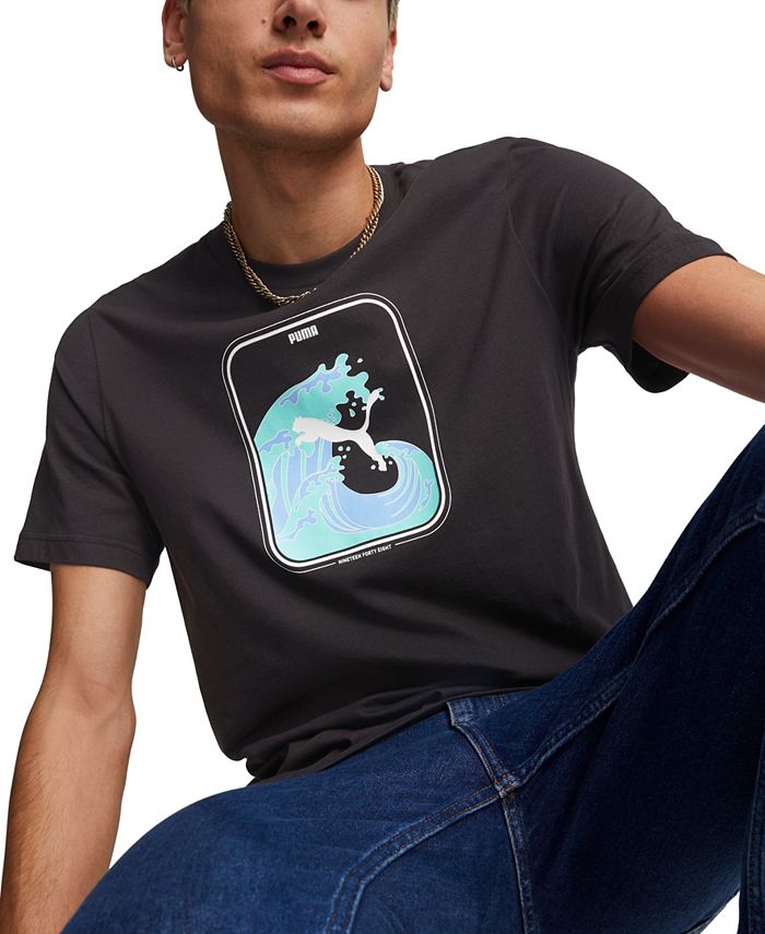 Puma Men's Short-Sleeve Wave Logo-Graphic T-Shirt - Macy's