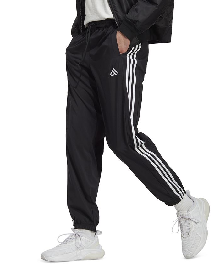 adidas Men\'s AEROREADY Essentials Elastic Cuff Woven 3-Stripes Tracksuit  Pants - Macy\'s
