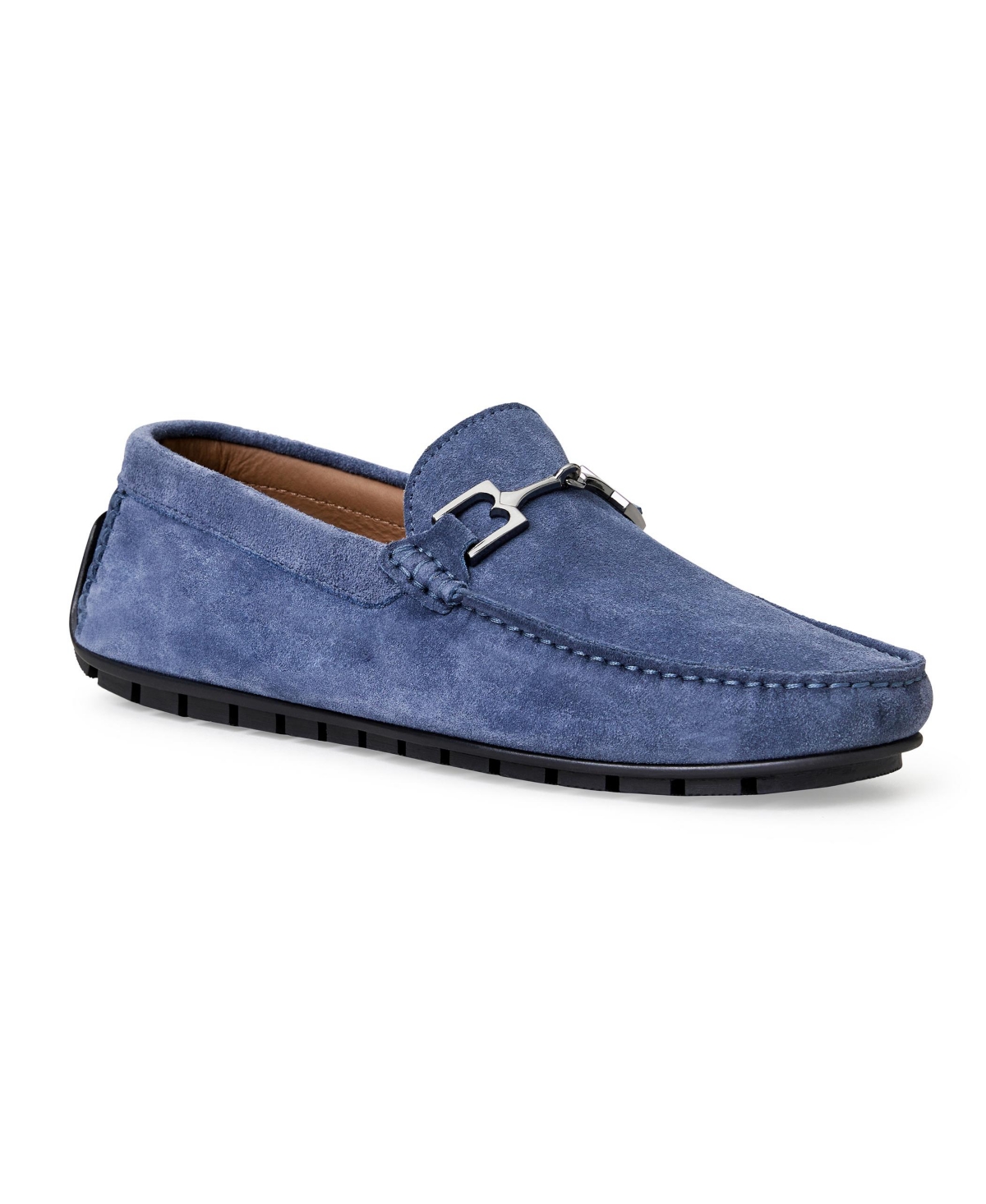 Shop Bruno Magli Men's Xander Moccasin Loafers In Light Blue Suede