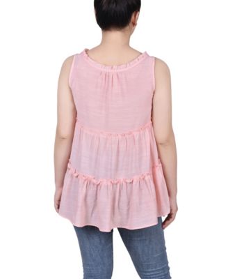 Petite Sleeveless Tiered Blouse
