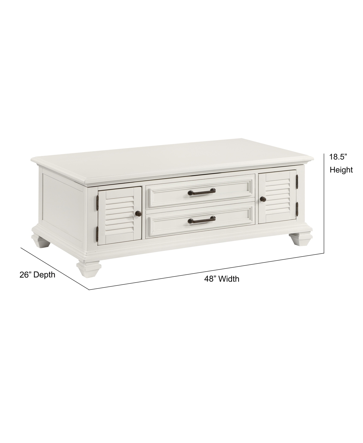 Steve Silver Charlestown Wide Wooden Farmhouse Lift Top Coffee Table