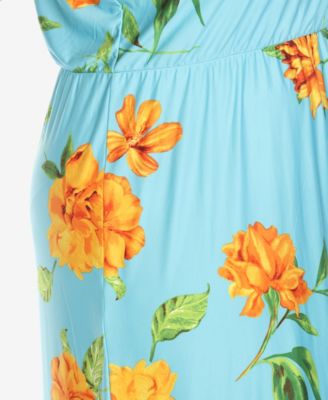 Plus Size Floral Strap Maxi Dress